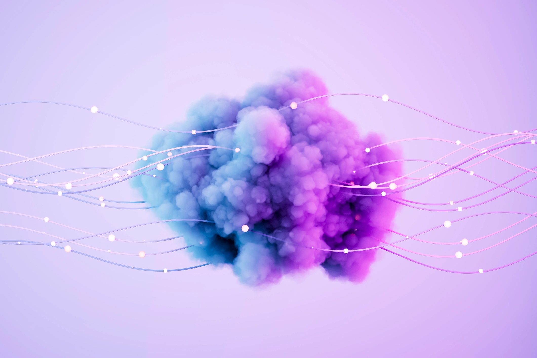 Glowing cloud network concept representing cloud modernization